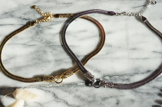 MISSRA Snake chain choker gold/silver, Snake Necklace