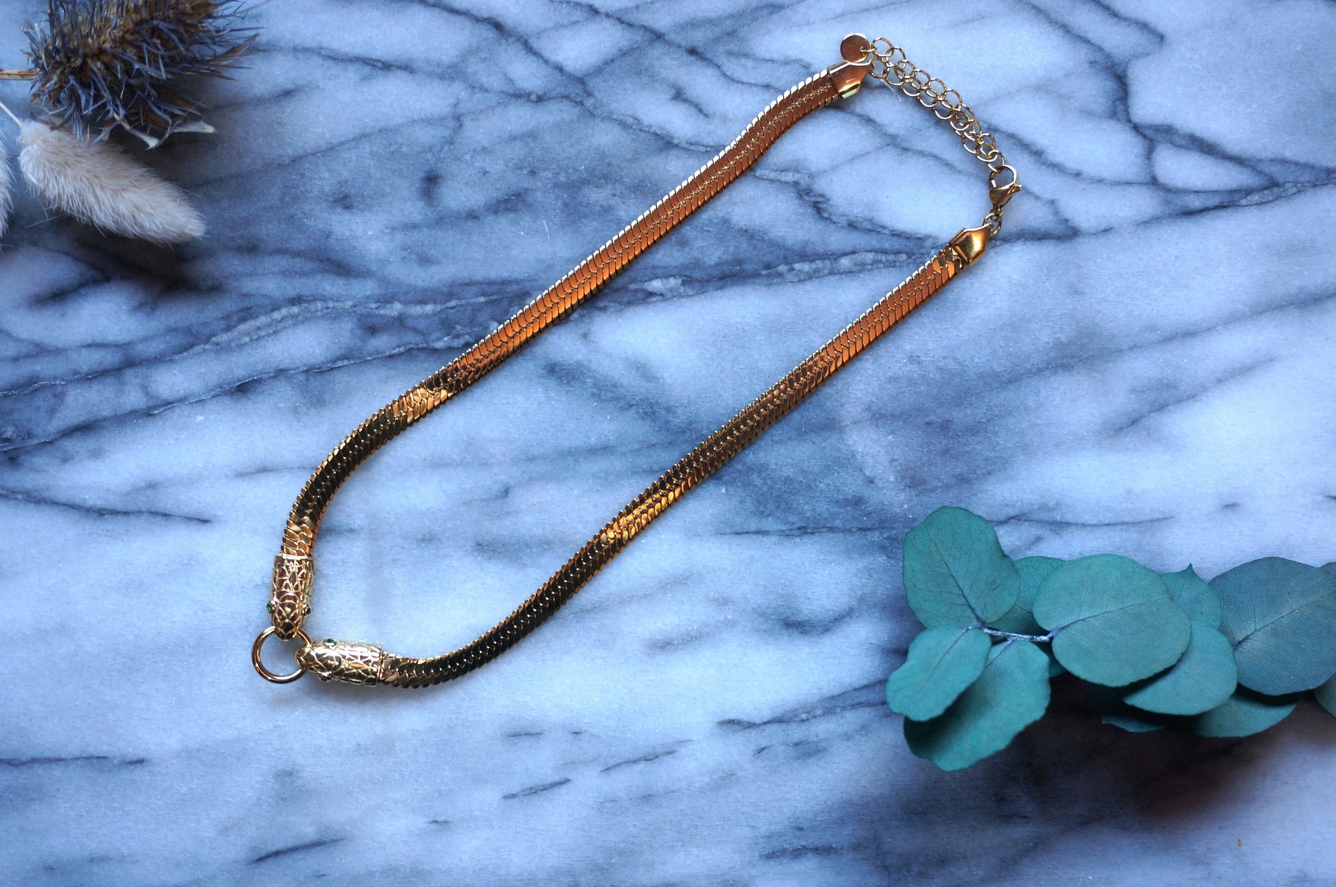 MISSRA Snake chain choker gold/silver, Snake Necklace