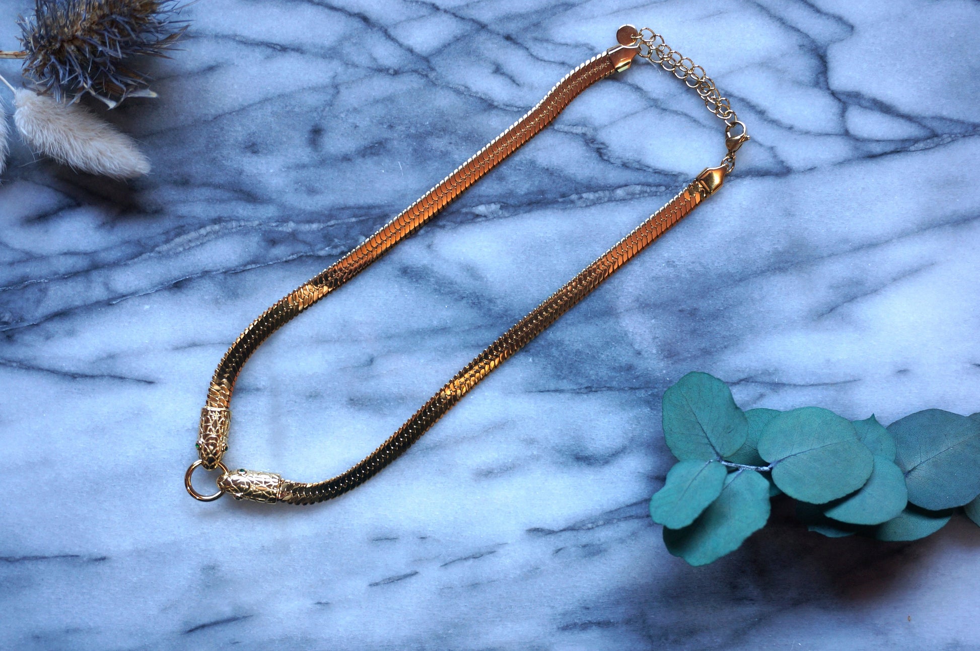 MISSRA Snake chain choker gold/silver, Snake Necklace
