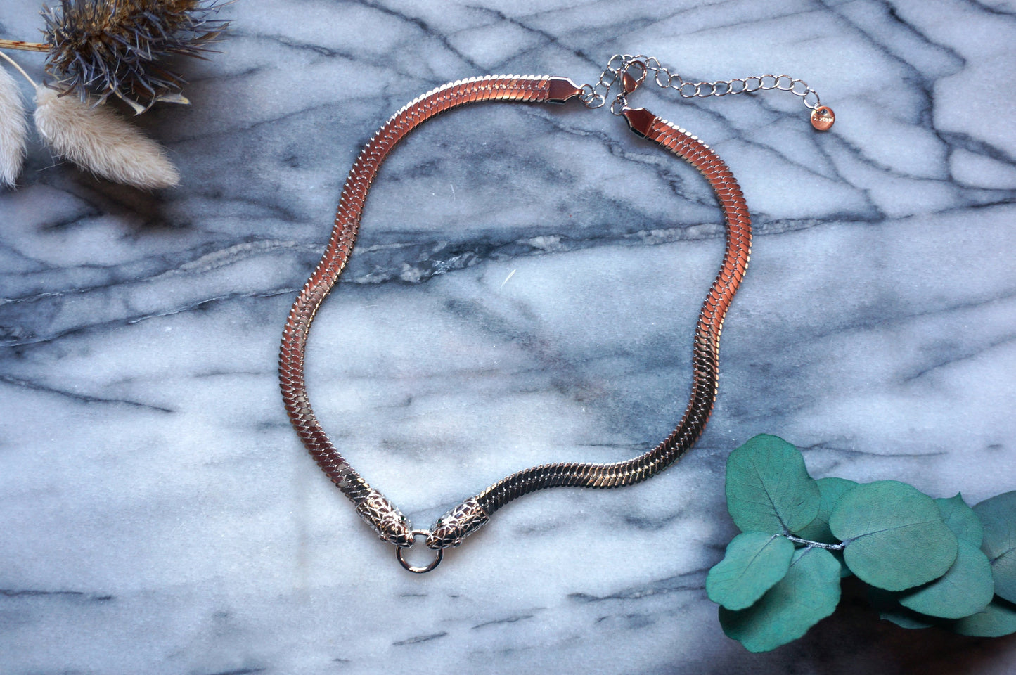 MISSRA Snake chain choker gold/silver, Snake Necklace