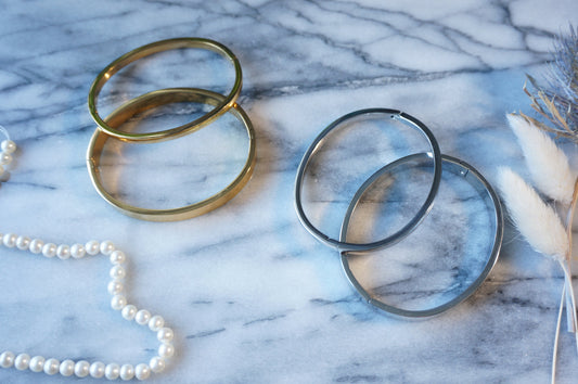 Minimal Silver / Gold Hinge Close Bangle / Bracelet