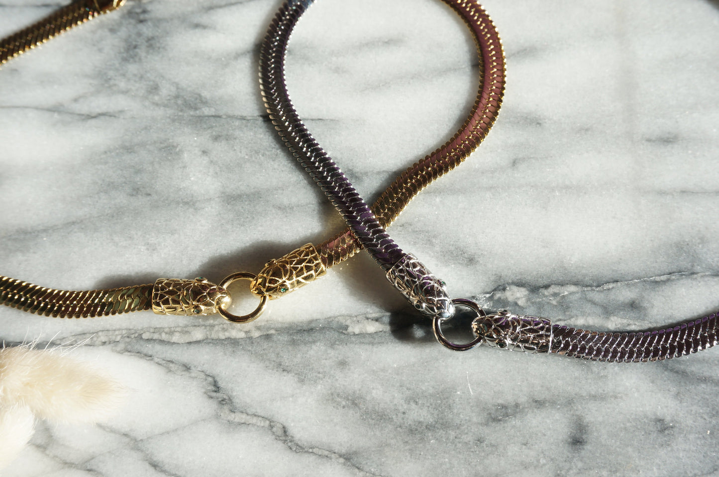 MISSRA Snake chain choker gold/silver, Snake Necklace
