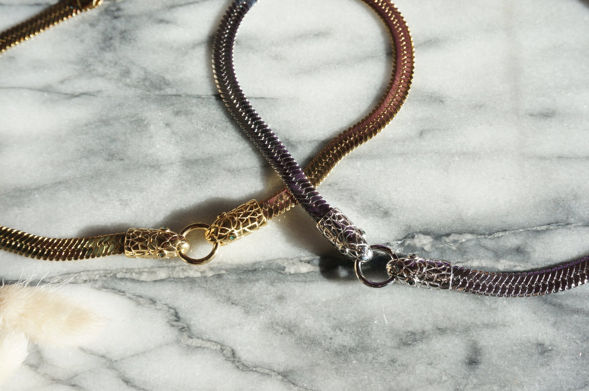 MISSRA Snake chain choker gold/silver, Snake Necklace