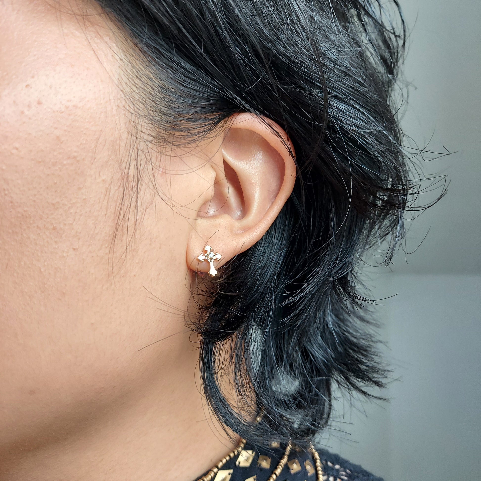 CROSS Simple Gold Studs