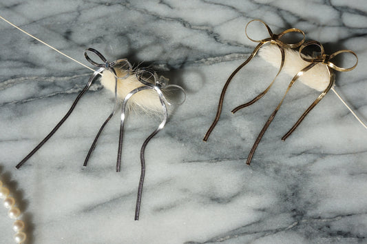 BOW - Gold / Silver Bow Stud Earrings