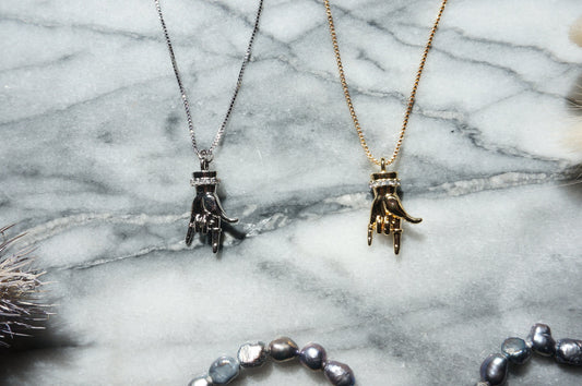 HORNS Gold / Silver Hand Sign Necklace