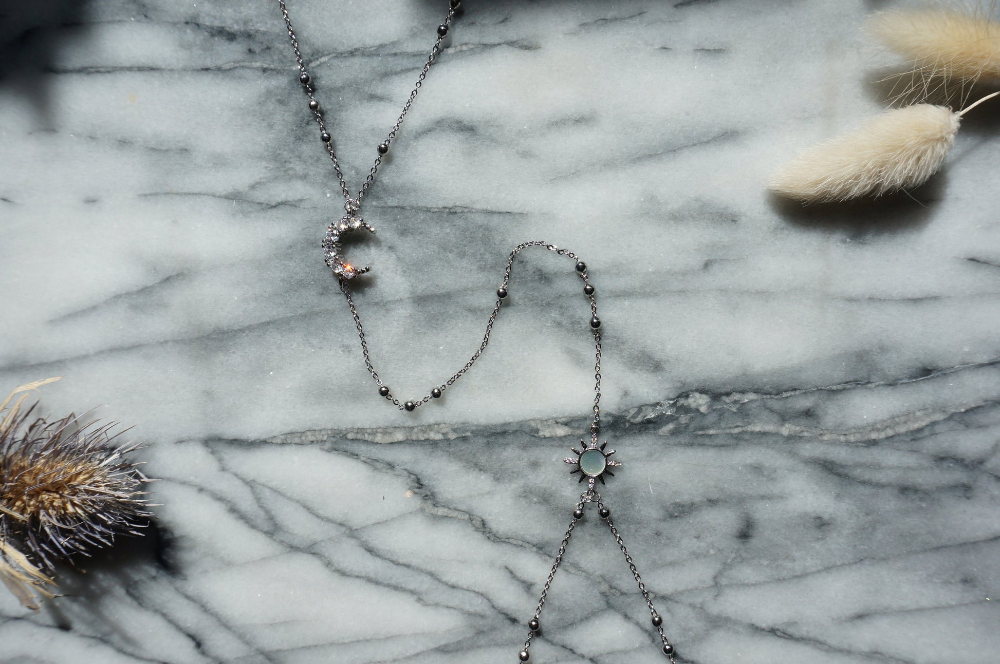 Moon and Sun 18k Gold / Silver Plated Body Chain / Festival body chain