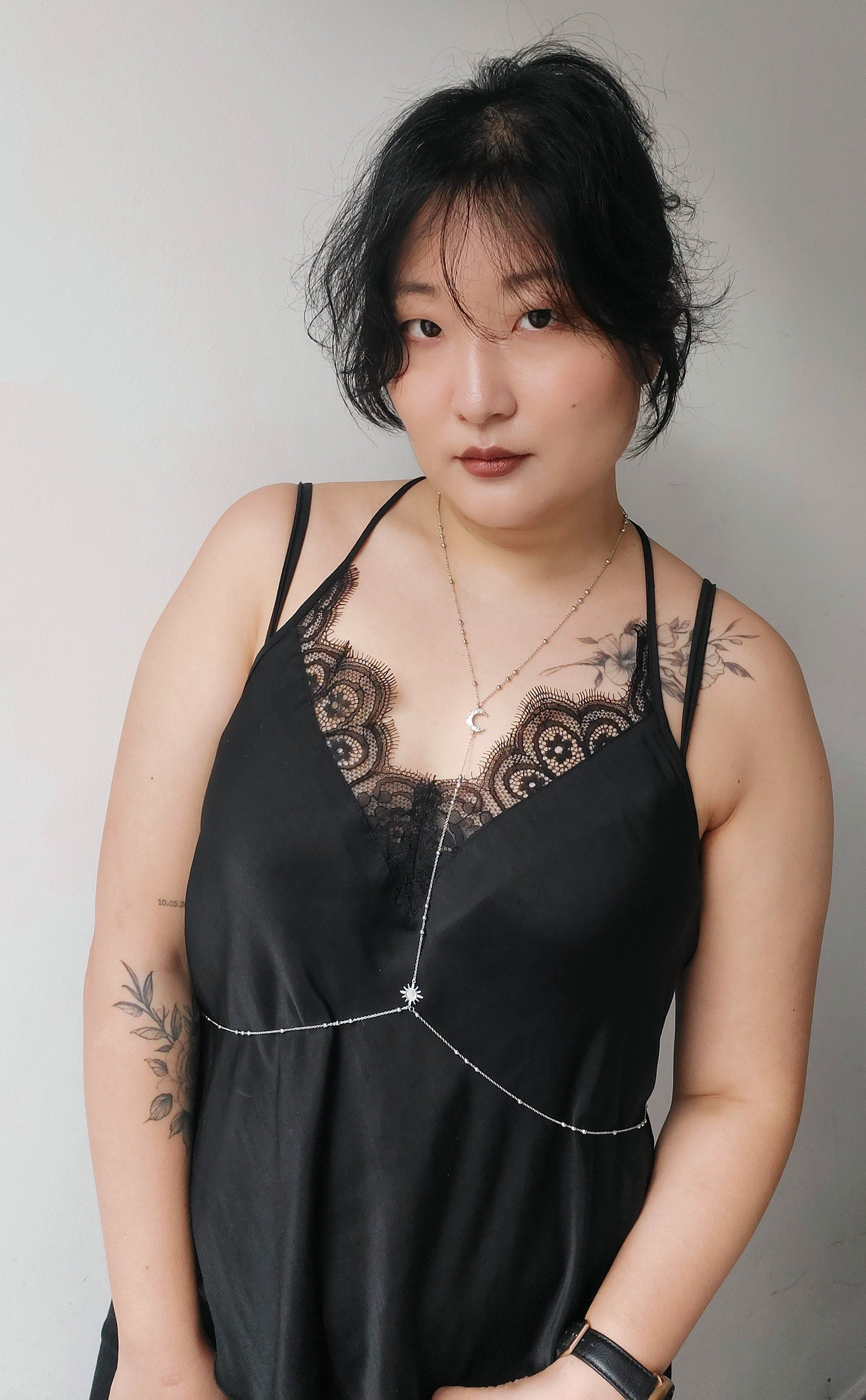 Moon and Sun 18k Gold / Silver Plated Body Chain / Festival body chain