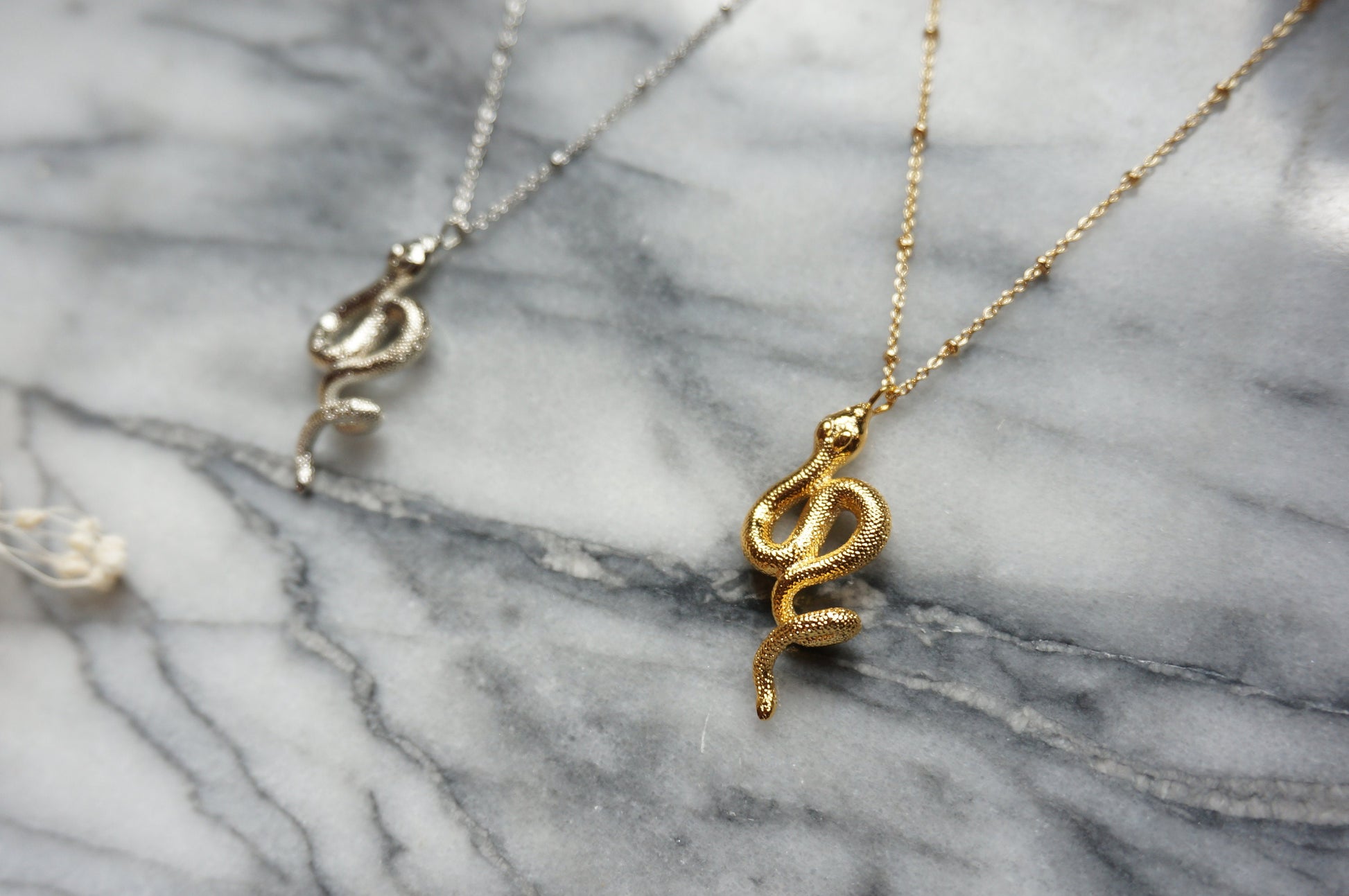 Python Gold/Silver necklace / Snake Necklace