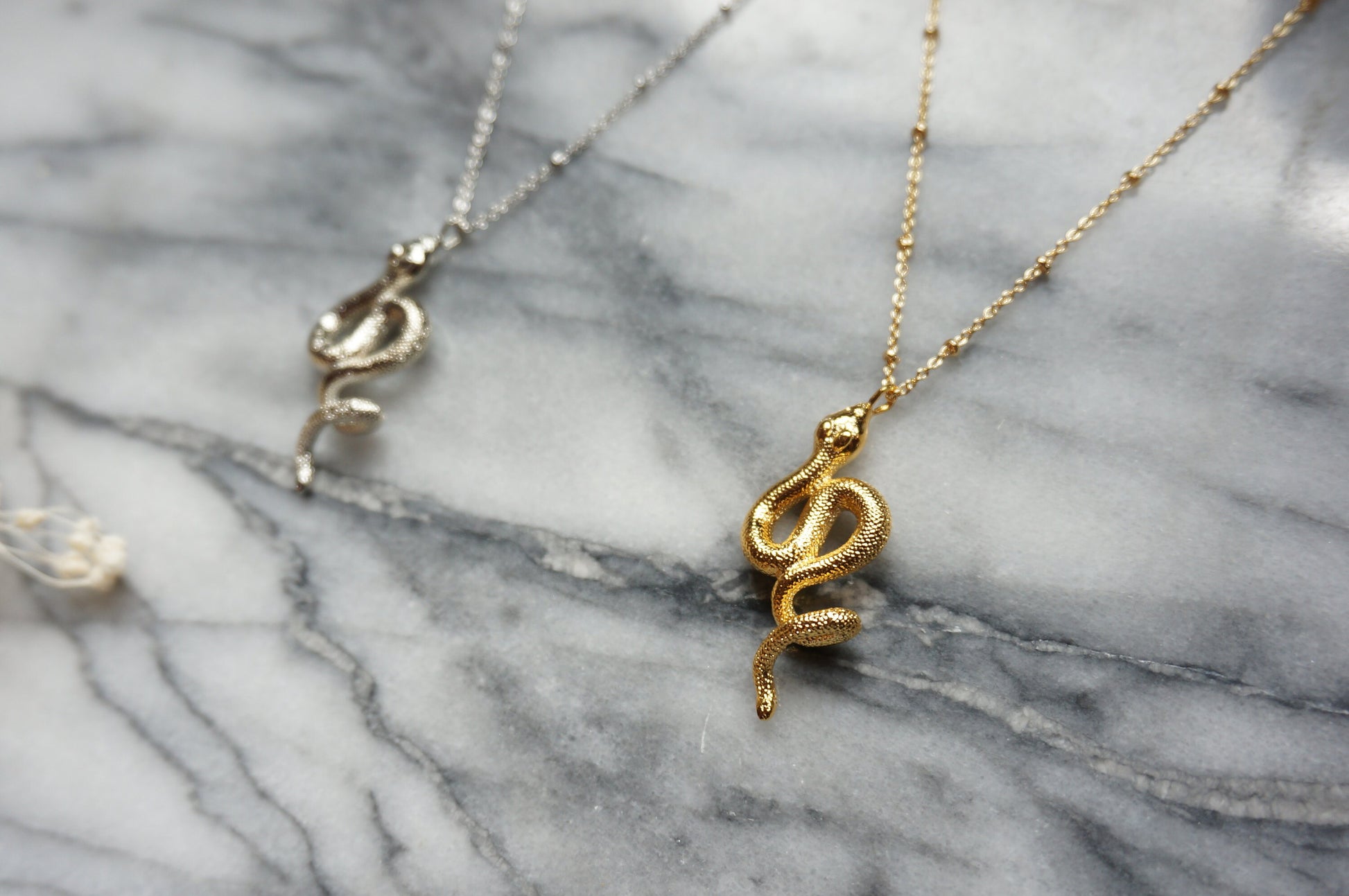 Python Gold/Silver necklace / Snake Necklace