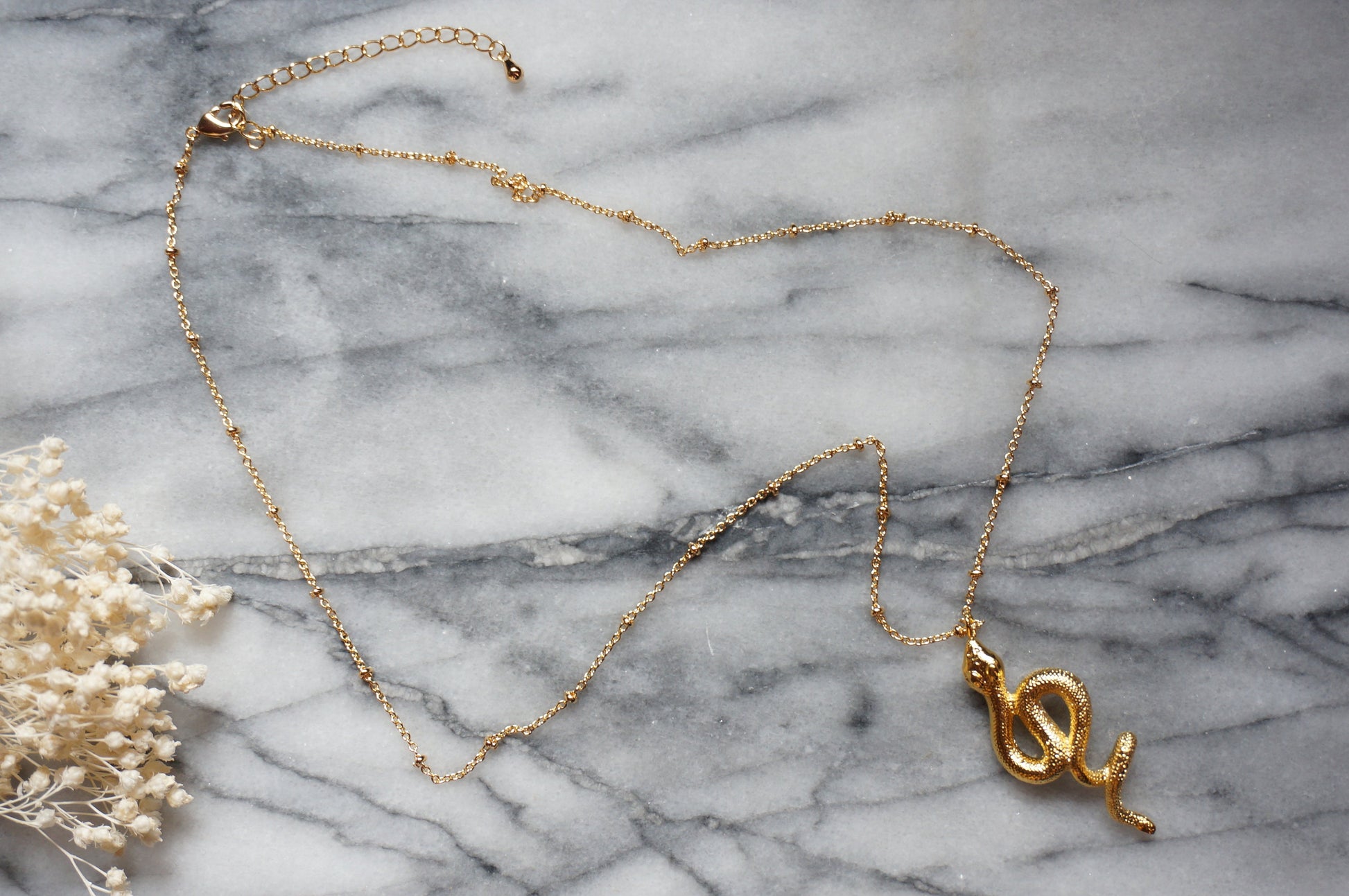 Python Gold/Silver necklace / Snake Necklace