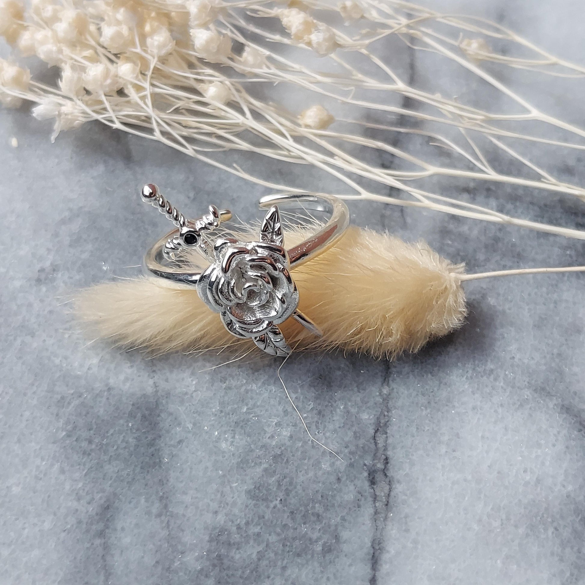 ALUCARD Rose and Sword Silver / Gold Adjustable Ring