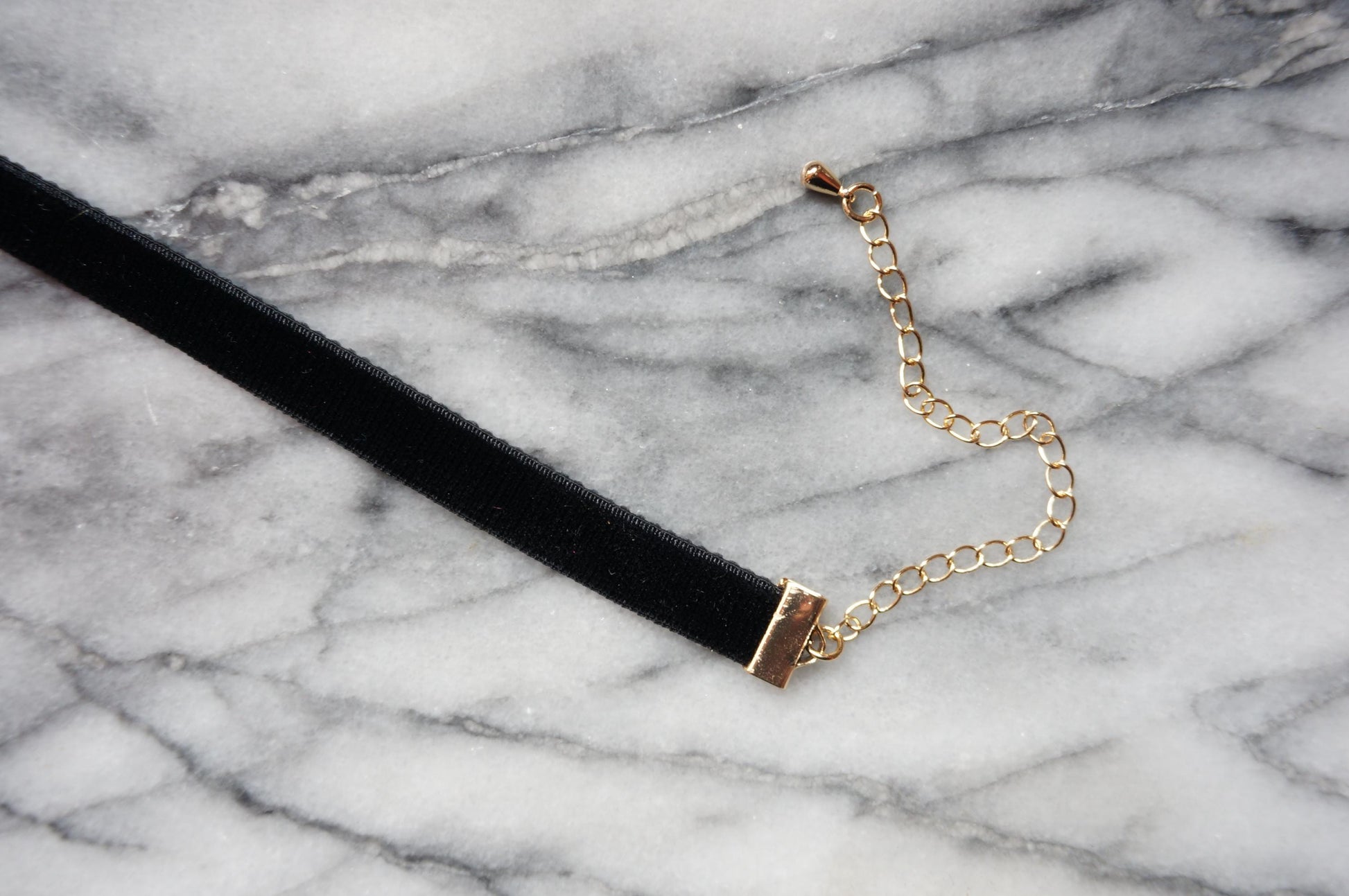 Gold Snake and Gem Black Stretch Velvet Choker