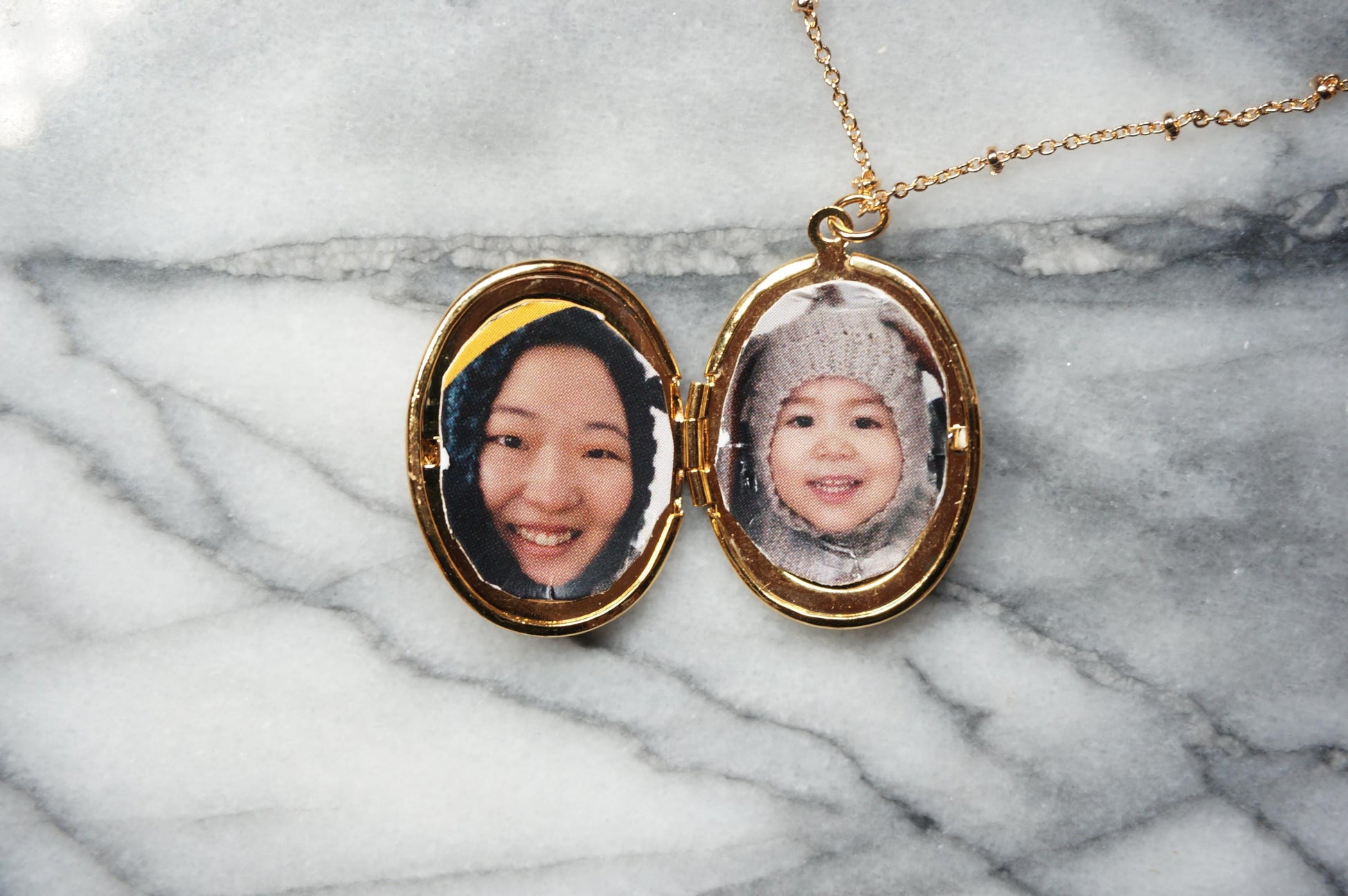 Oval Gold Antique Style Locket Necklace