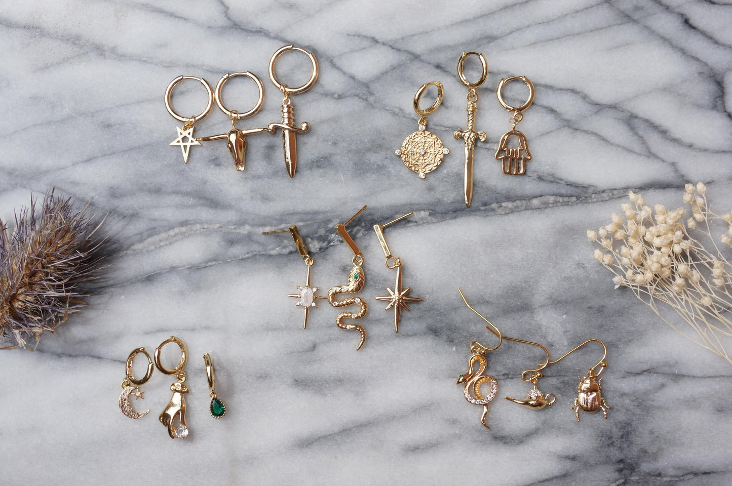 Build Your Own Gold DIY Charm Earrings / Hoops / Hooks / Studs