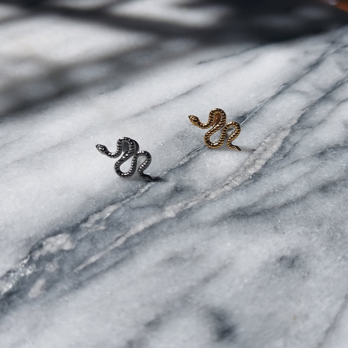 Dainty screw on flat back studs Sacred Heart / Snake/ Moon/ Star/ Earlobe/ Tragus/ Conch/ Helix in Gold/ Silver