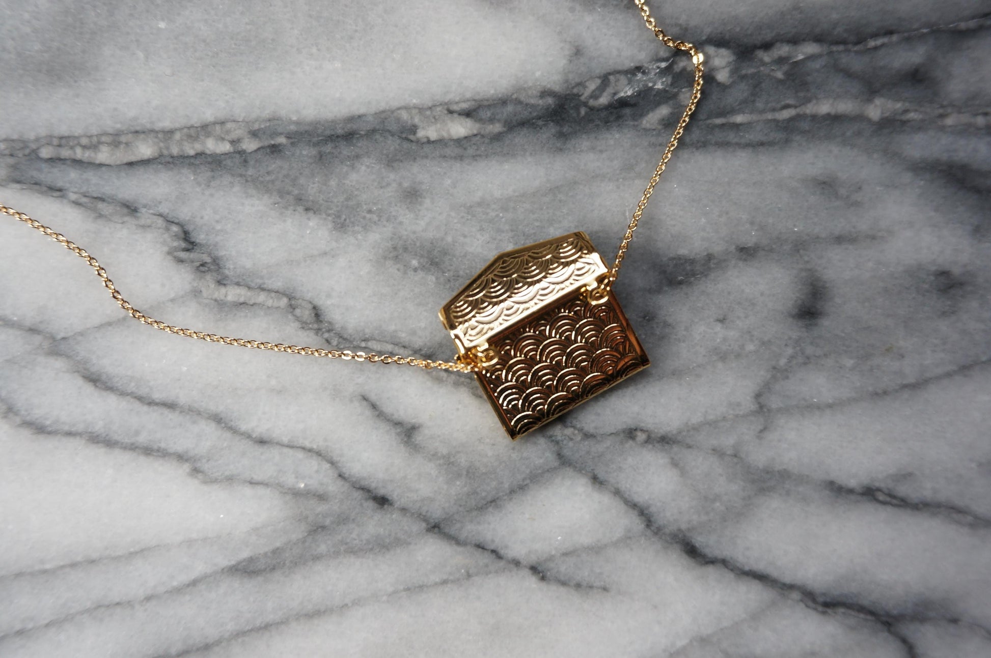 Envelope / Letter Gold Locket Necklace