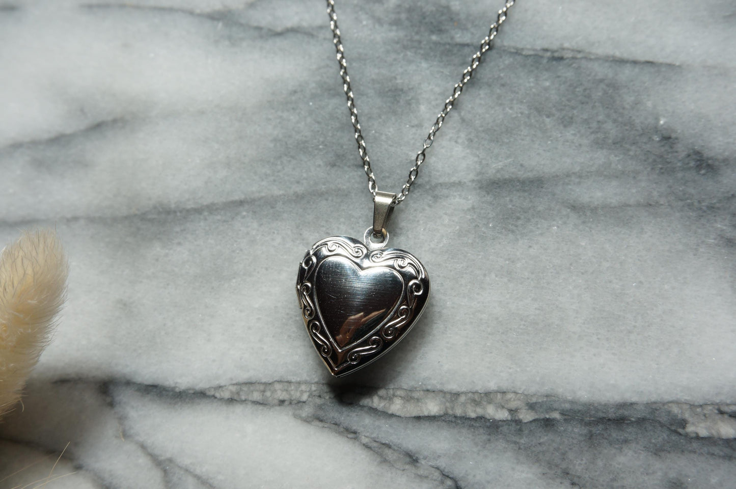 Antique Gold / Silver Heart Locket Necklace
