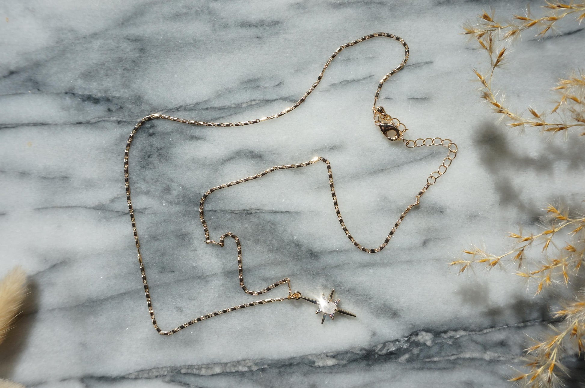 SELESTE Silver Celestial Moonstone Style Necklace