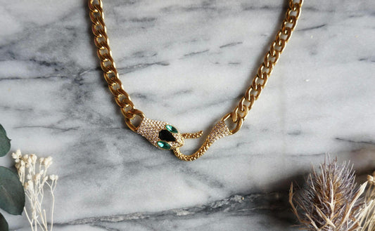 Euryale Gold Snake Necklace