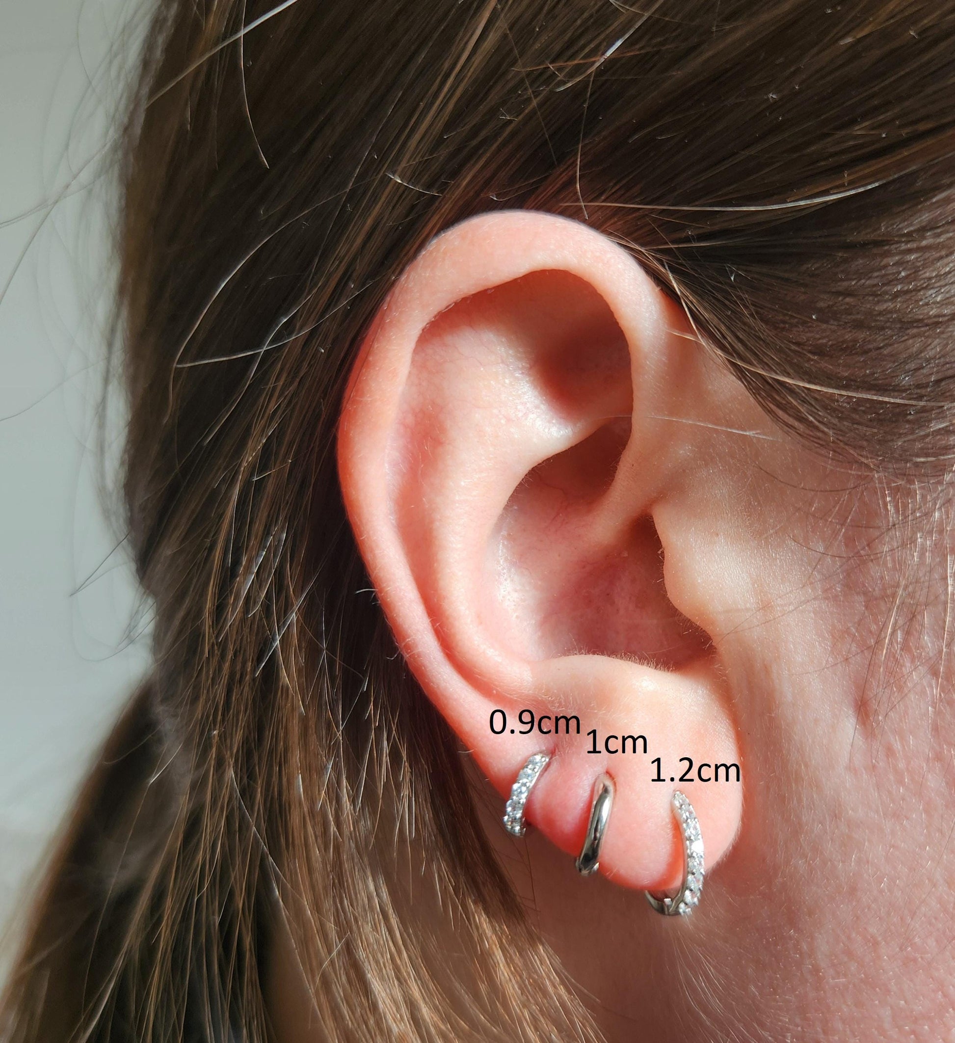 Silver Simple and Gem Huggies / Hoops