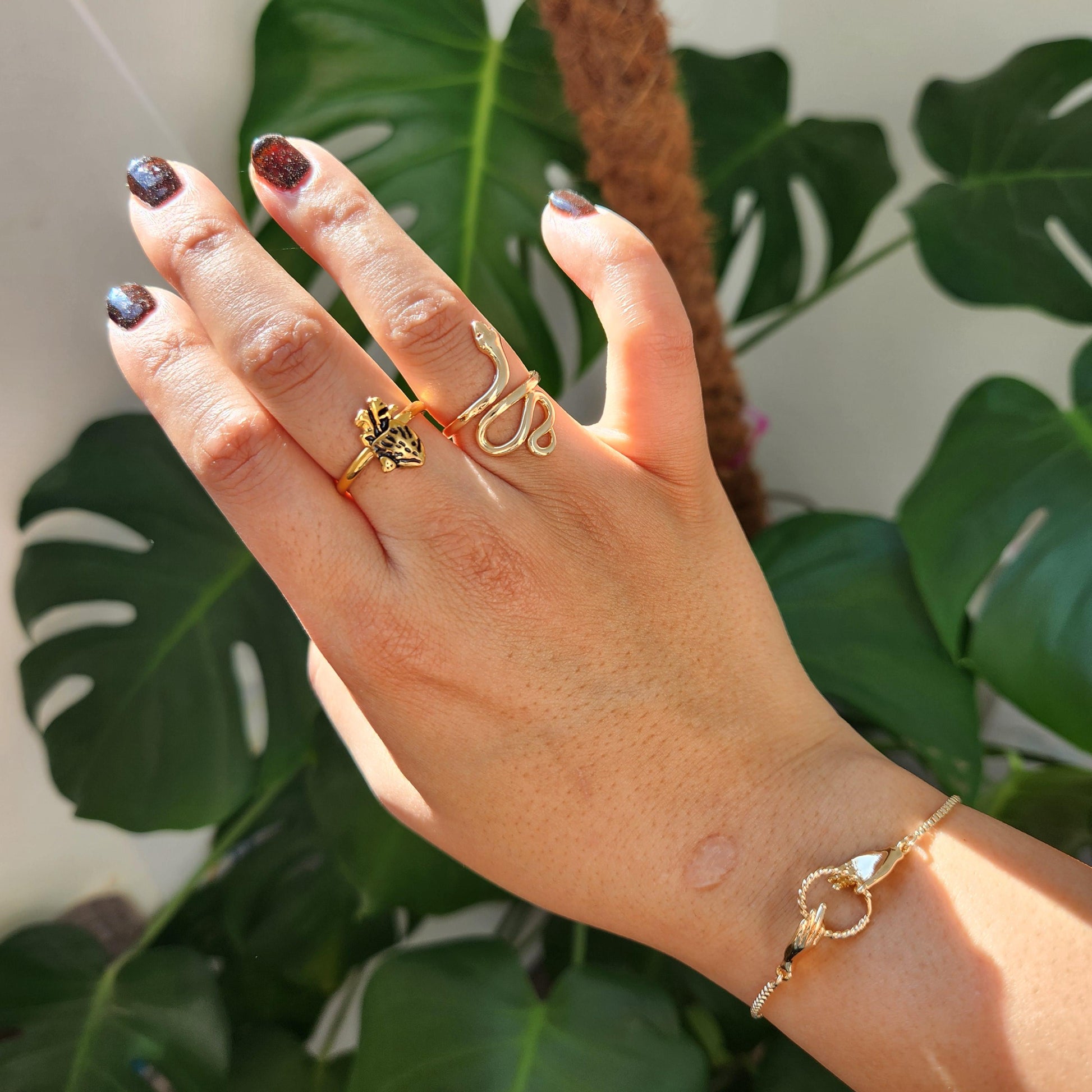 dainty TAROT hand Adjustable BRACELET / gold and silver bracelet