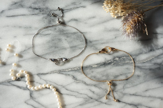 dainty TAROT hand Adjustable BRACELET / gold and silver bracelet