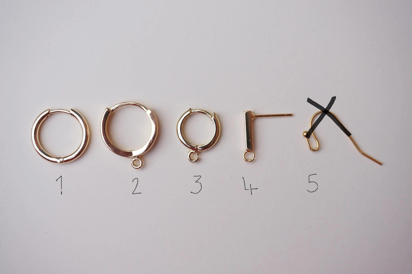 Build Your Own Gold DIY Charm Earrings / Hoops / Hooks / Studs