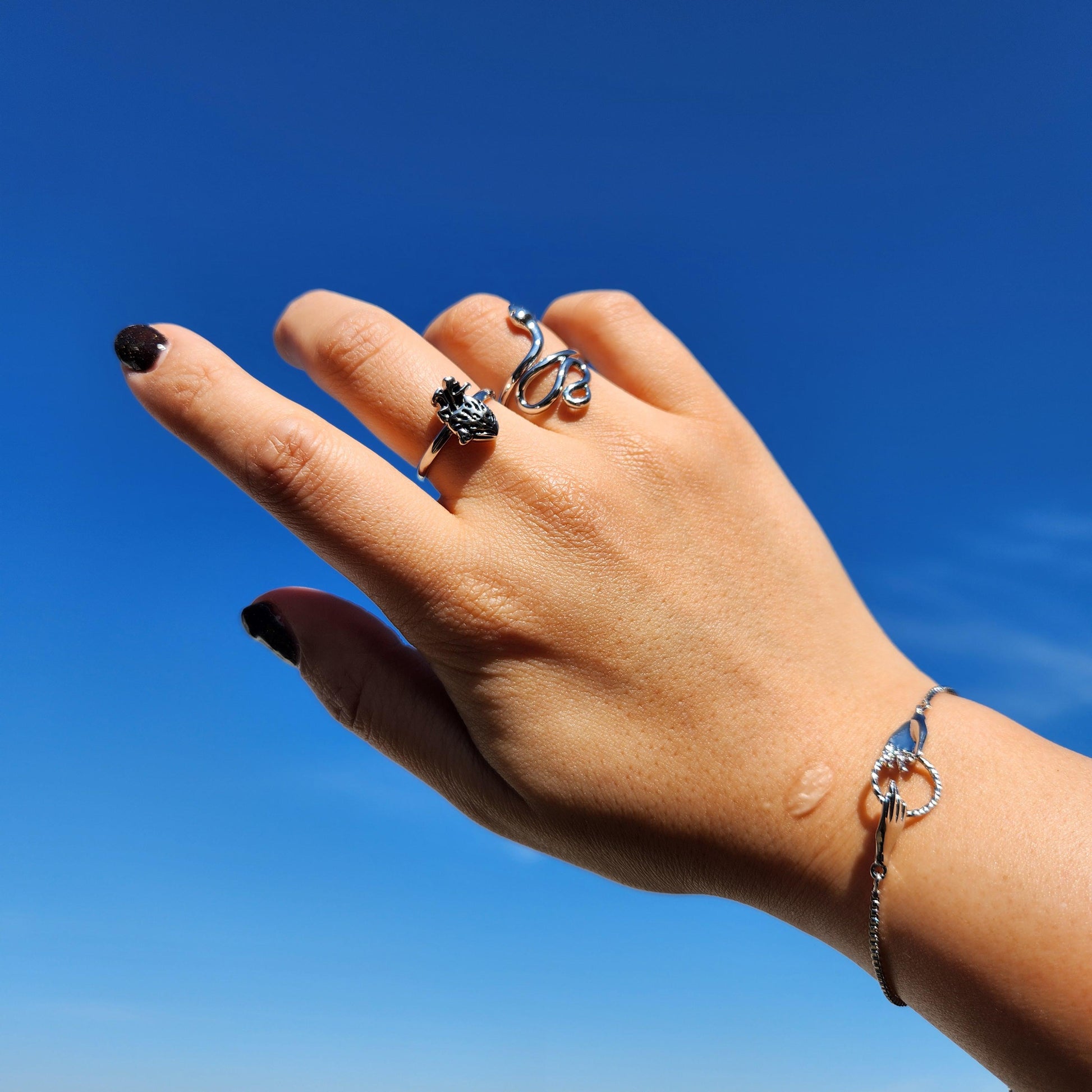 dainty TAROT hand Adjustable BRACELET / gold and silver bracelet