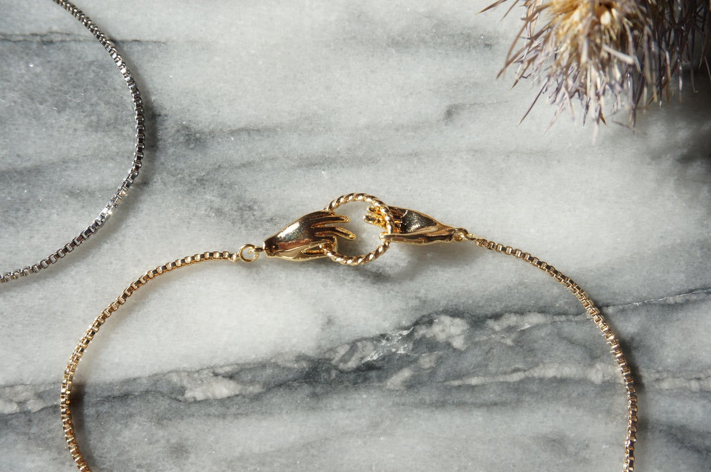 dainty TAROT hand Adjustable BRACELET / gold and silver bracelet