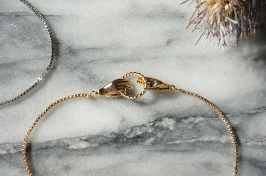 dainty TAROT hand Adjustable BRACELET / gold and silver bracelet
