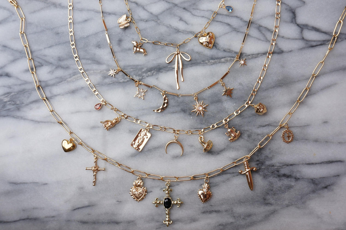 Build Your Own DIY gold Charm Necklace