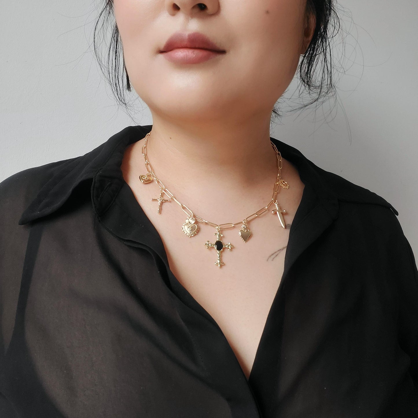 Build Your Own DIY Gold Charm Necklace