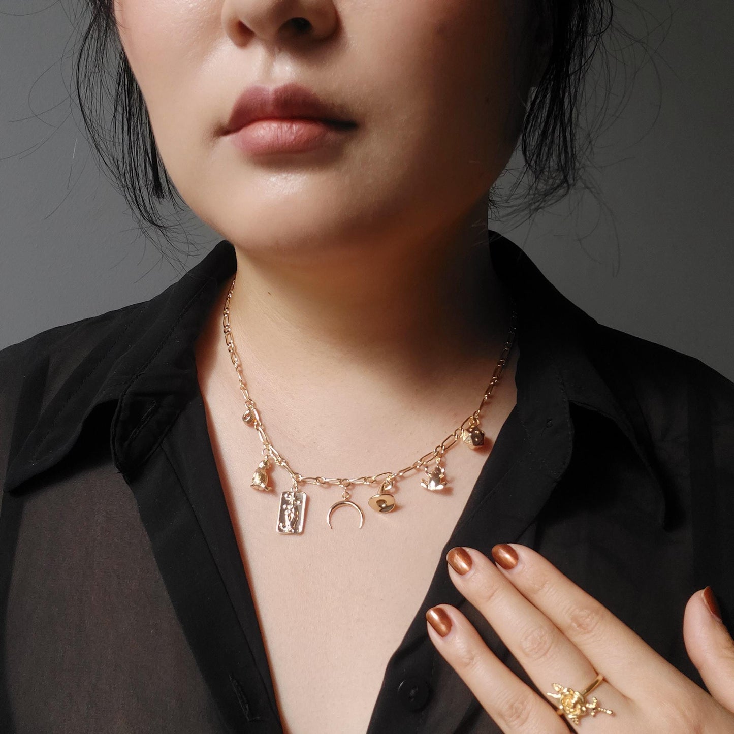 Build Your Own DIY Gold Charm Necklace