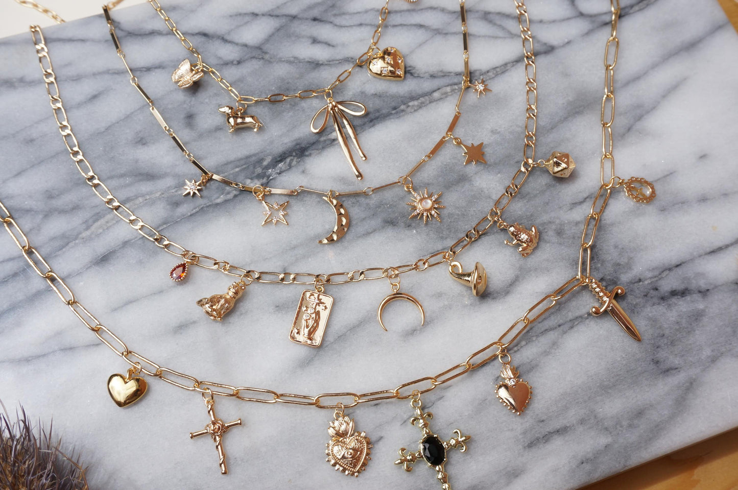 Build Your Own DIY Gold Charm Necklace