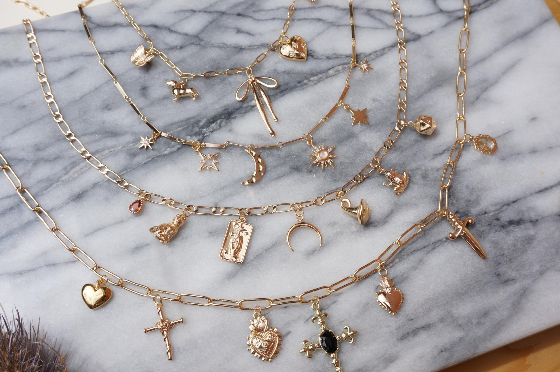 Build Your Own DIY Gold Charm Necklace