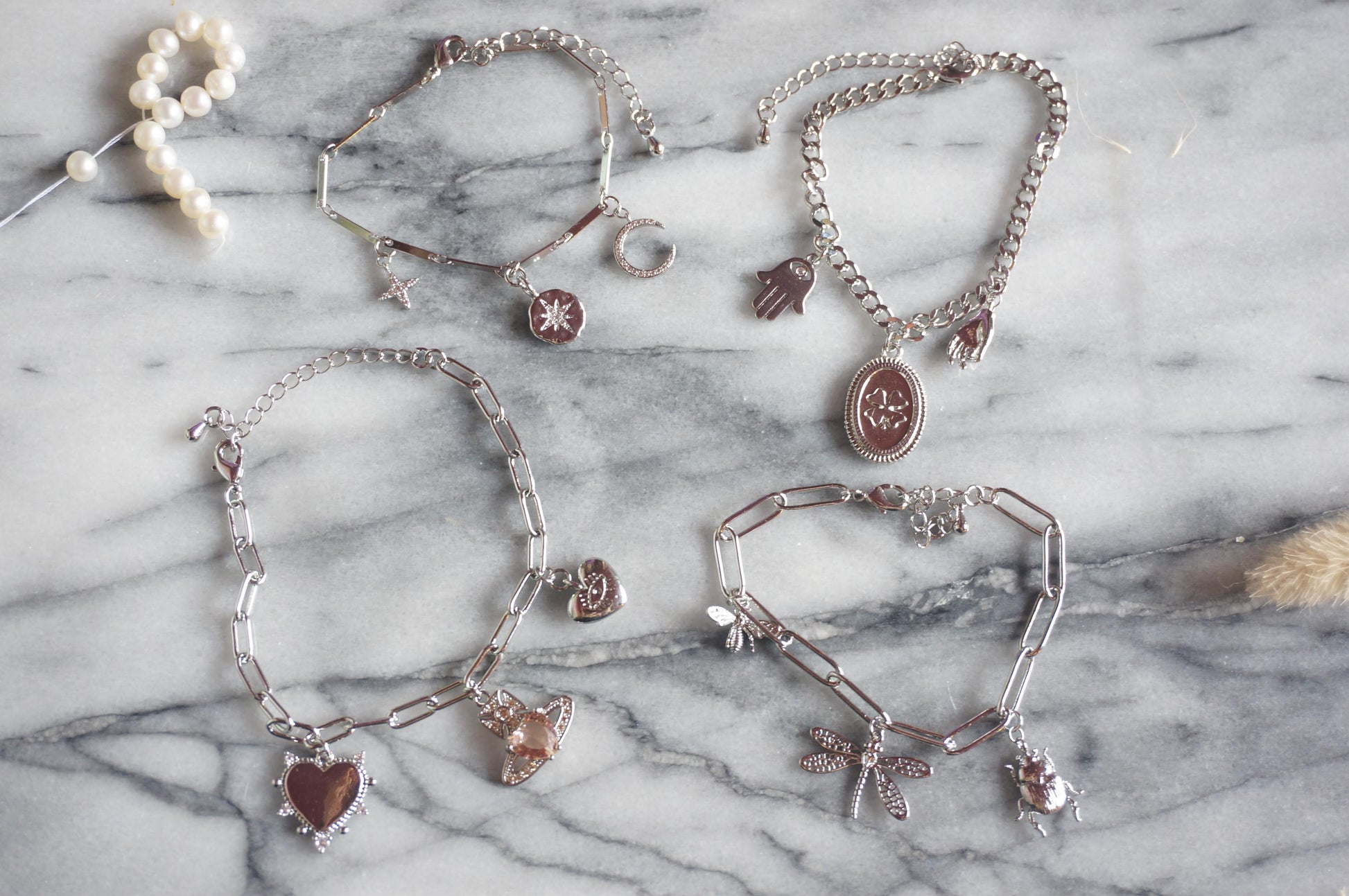 Build Your Own DIY Silver Charm Bracelet