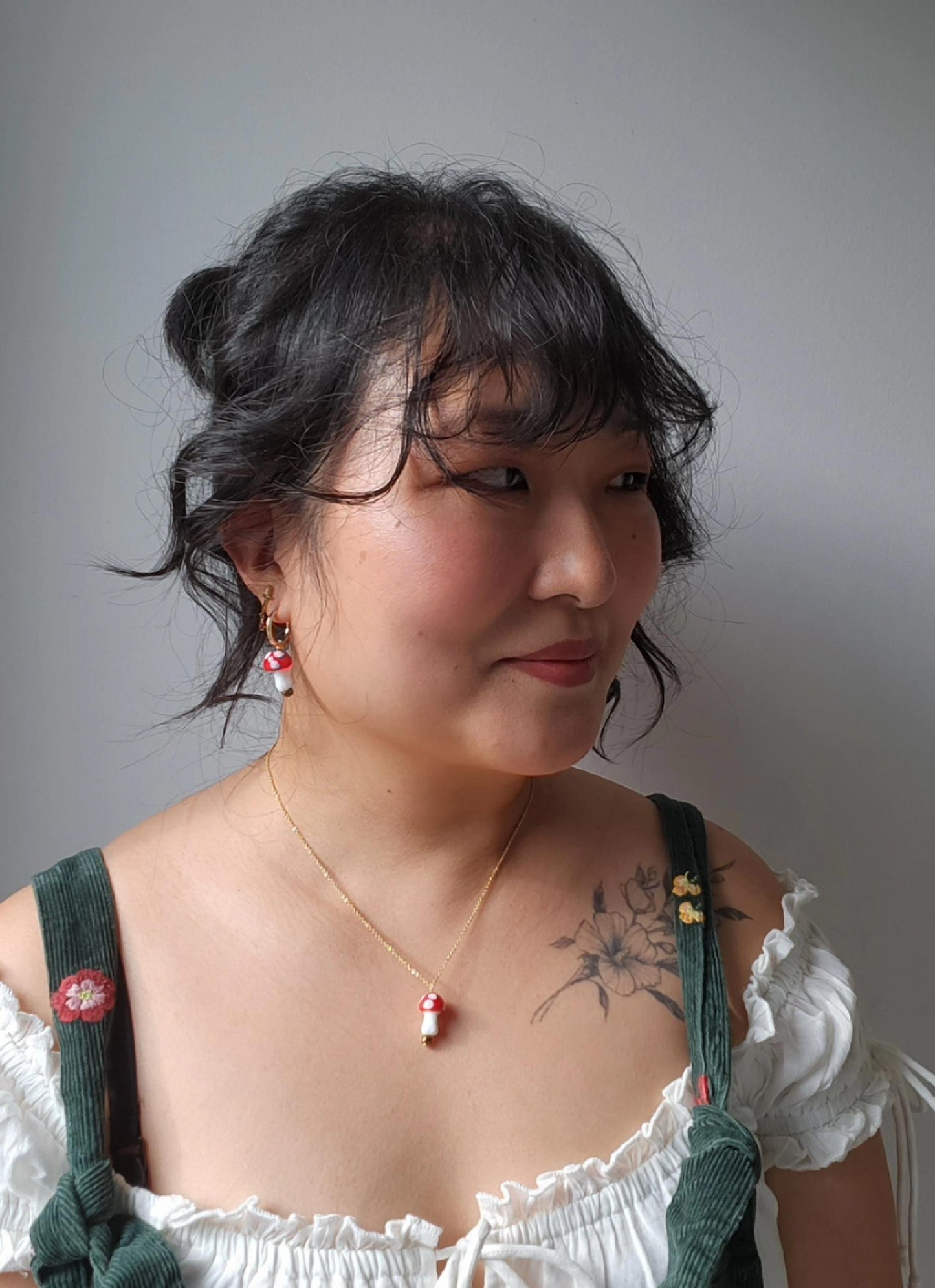 Dainty Brown/Red Mushroom necklaces / Gold Silver Mushroom Festival Necklace / Fairycore Mushroom Necklace