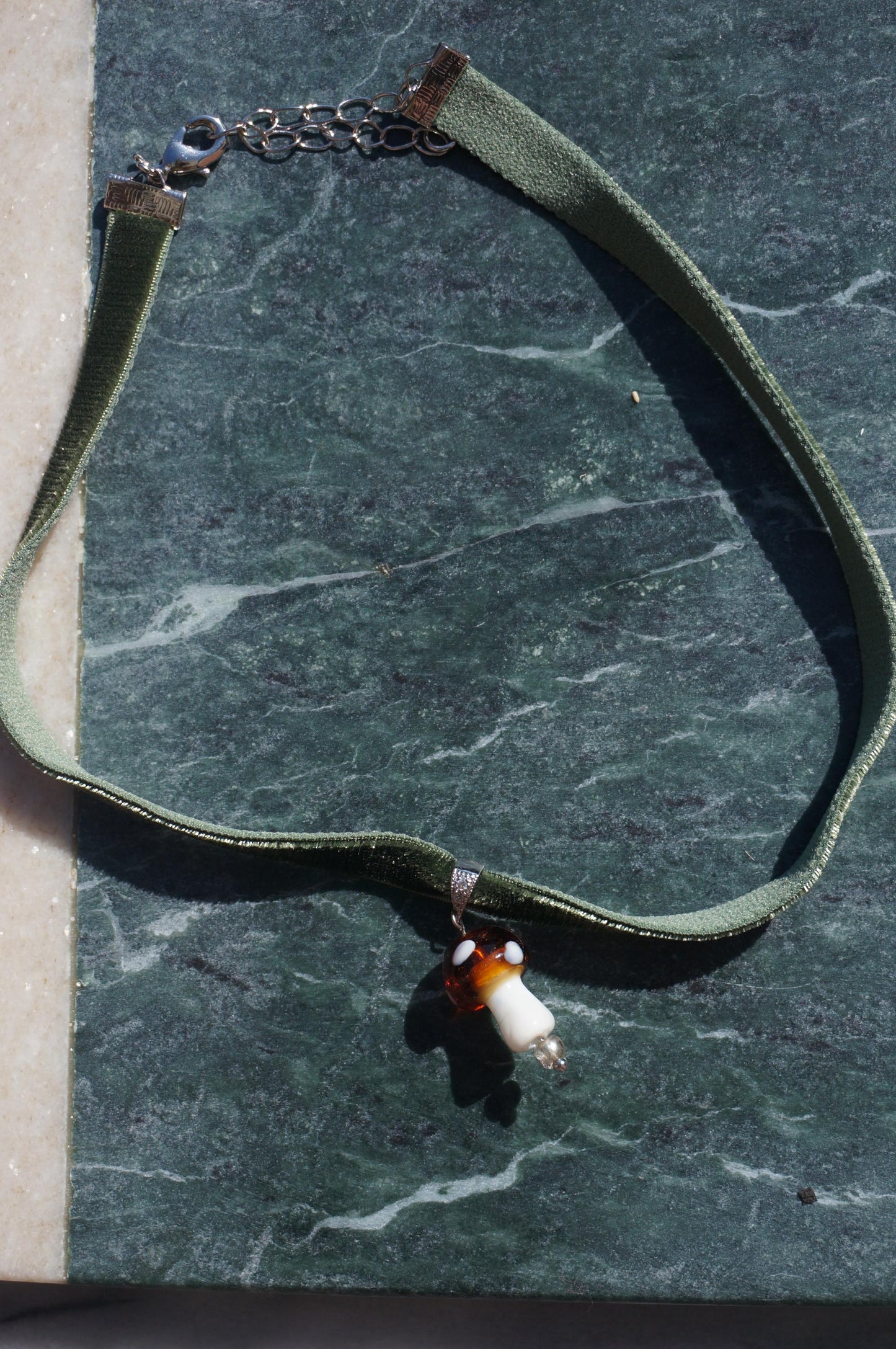 Brown and red Mushroom chokers / fairycore