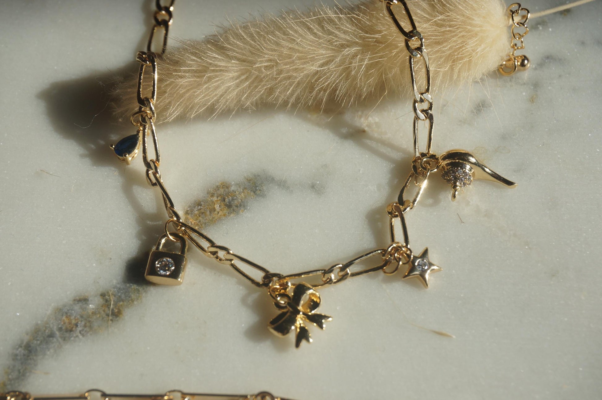 Build Your Own DIY Gold Charm Bracelet