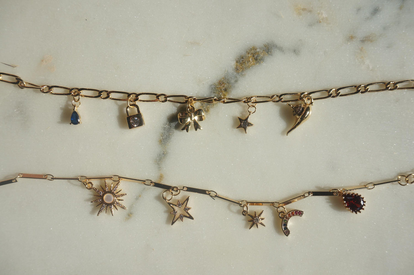 Build Your Own DIY Gold Charm Bracelet