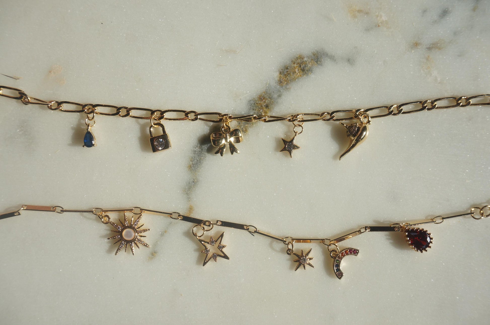 Build Your Own DIY Gold Charm Bracelet