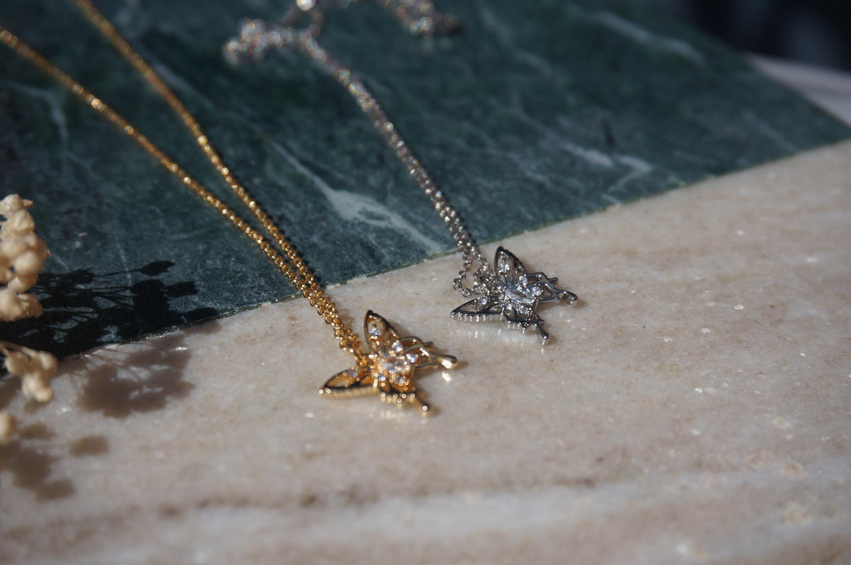 Dainty Butterfly Necklace: Gold, Silver, Y2K Style