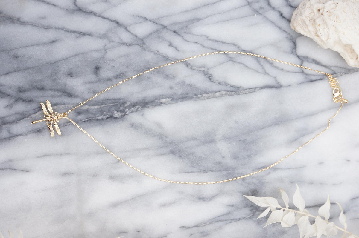 Gold/Silver Y2K Dragonfly Dainty necklace / Egyptian Dragonfly Necklace