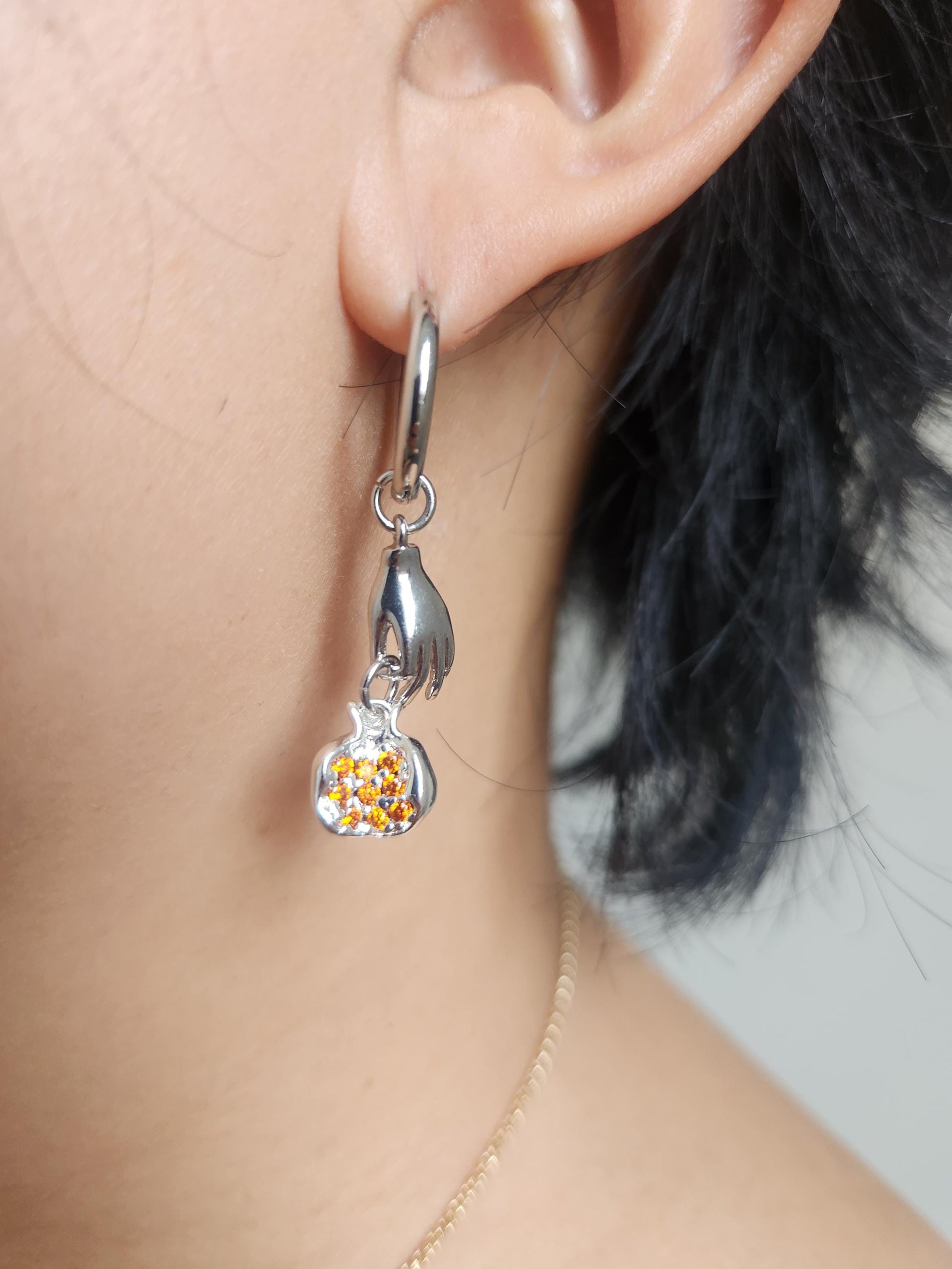 PERSEPHONE Pomegranate Gold/Silver Earrings