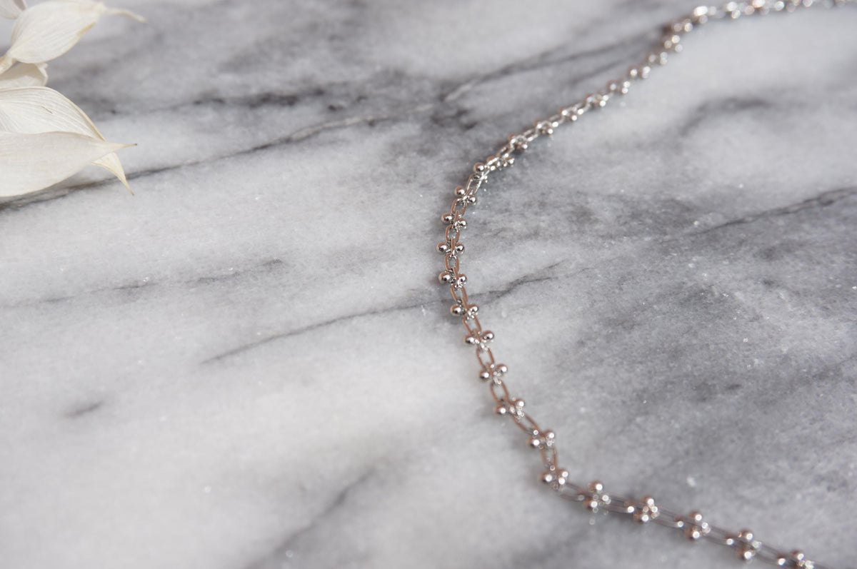 Silver Layering Necklaces Shell/Small frill/clover