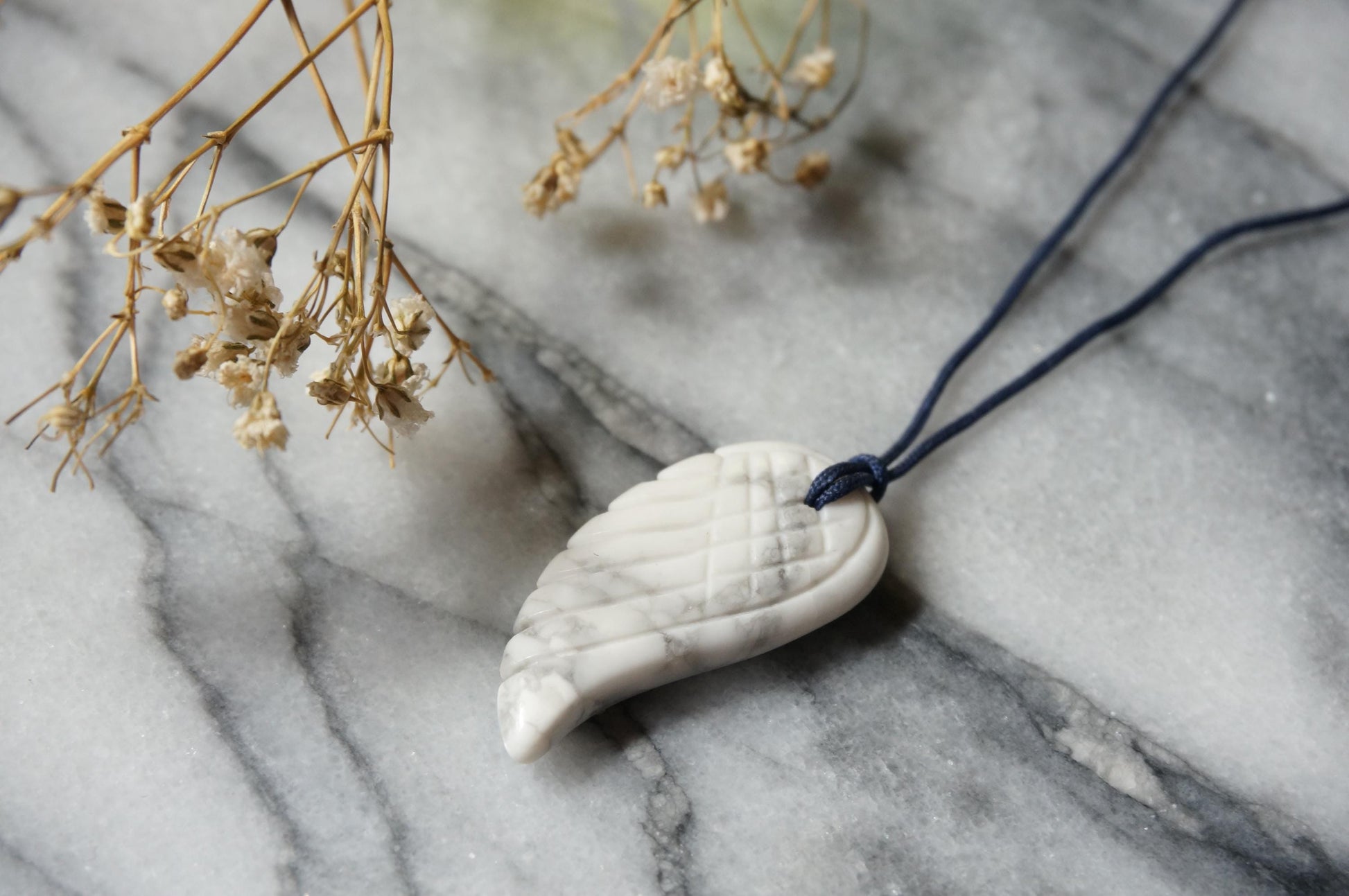 ANGEL Semi-precious Stone Wing Pendant necklace