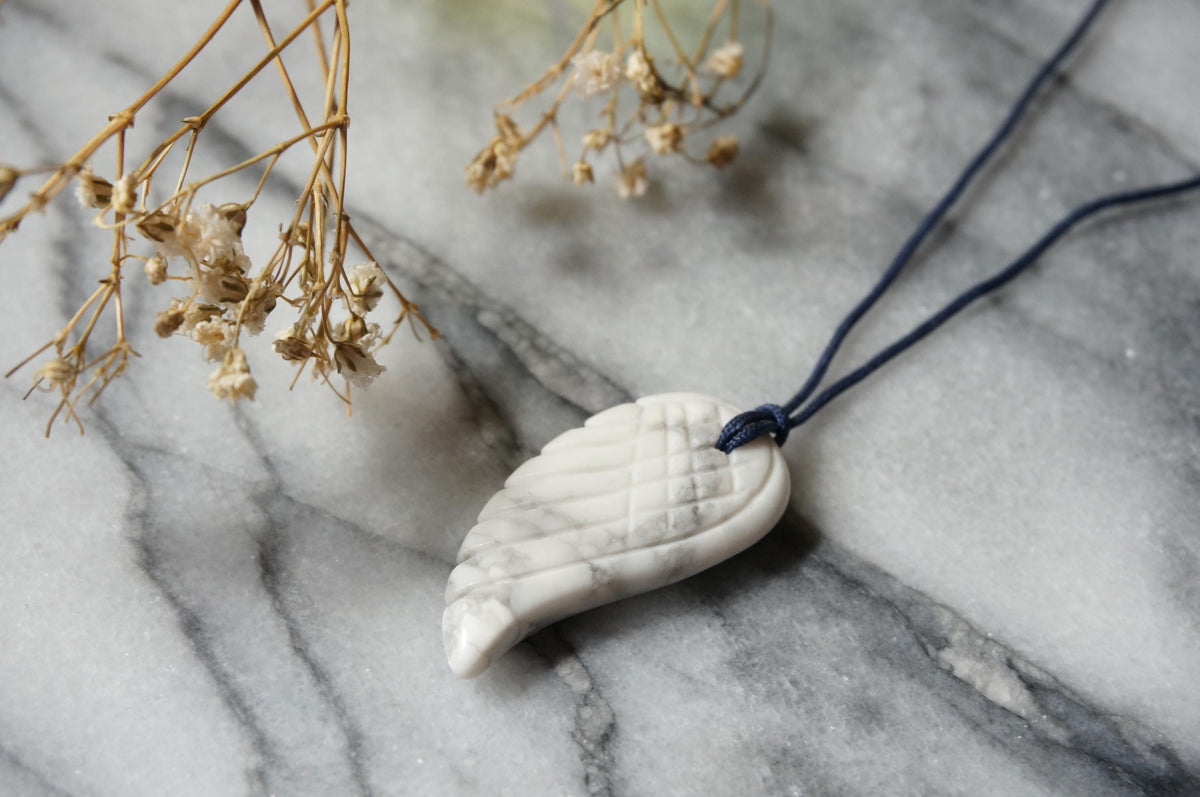 ANGEL Semi-precious Stone Wing Pendant necklace