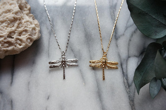 Gold/Silver Dragonfly Dainty necklace / Egyptian Dragonfly Necklace