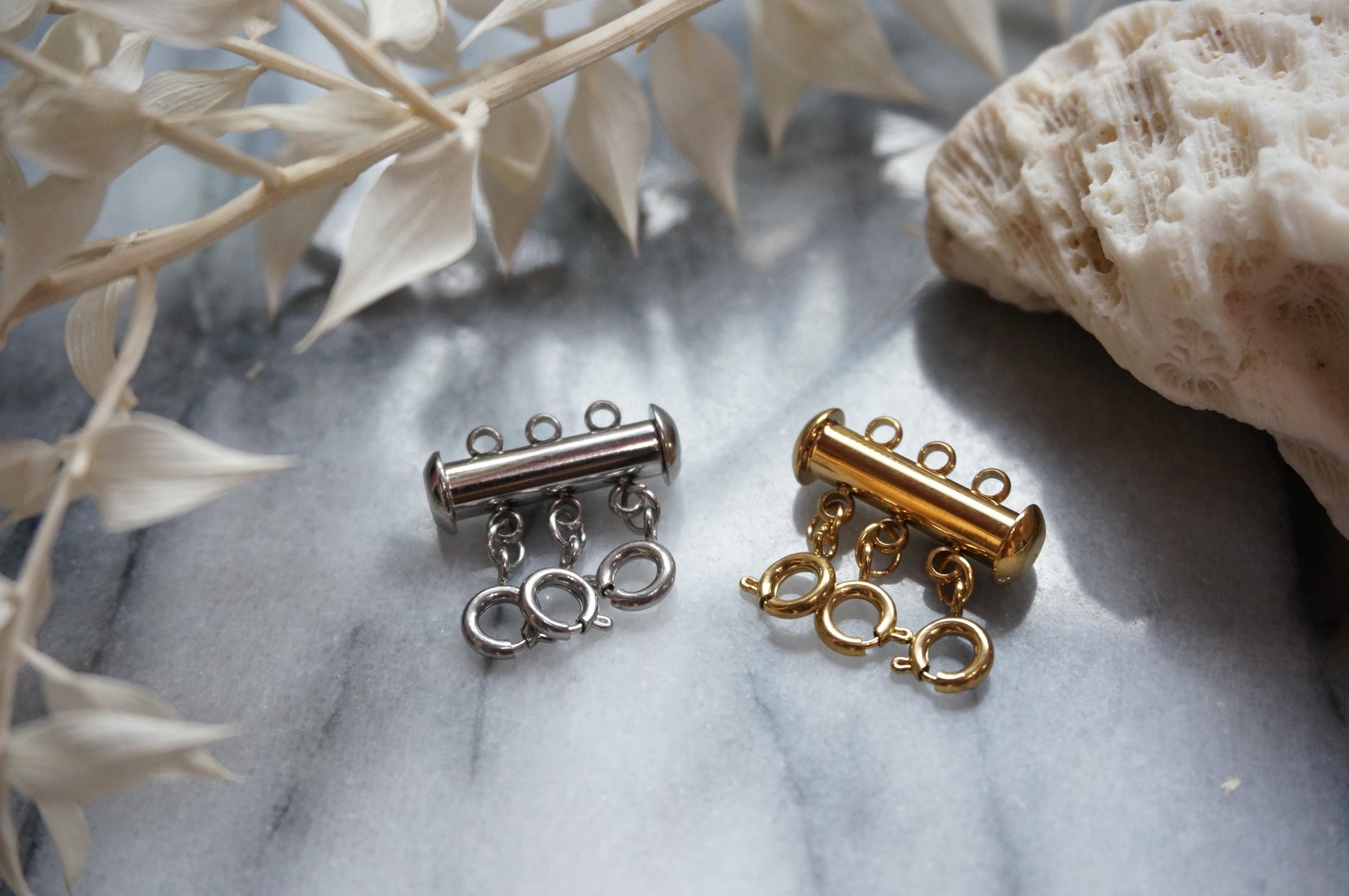 Necklace Layering Clasp Gold/SIlver/ Triple Necklace Layering Tool